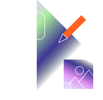 Illustration of text, pencil, and image icons representing content editing.
